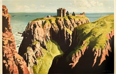 Original Vintage Railway Poster Dunnottar Castle Scotland LNER LMS Stonehaven
