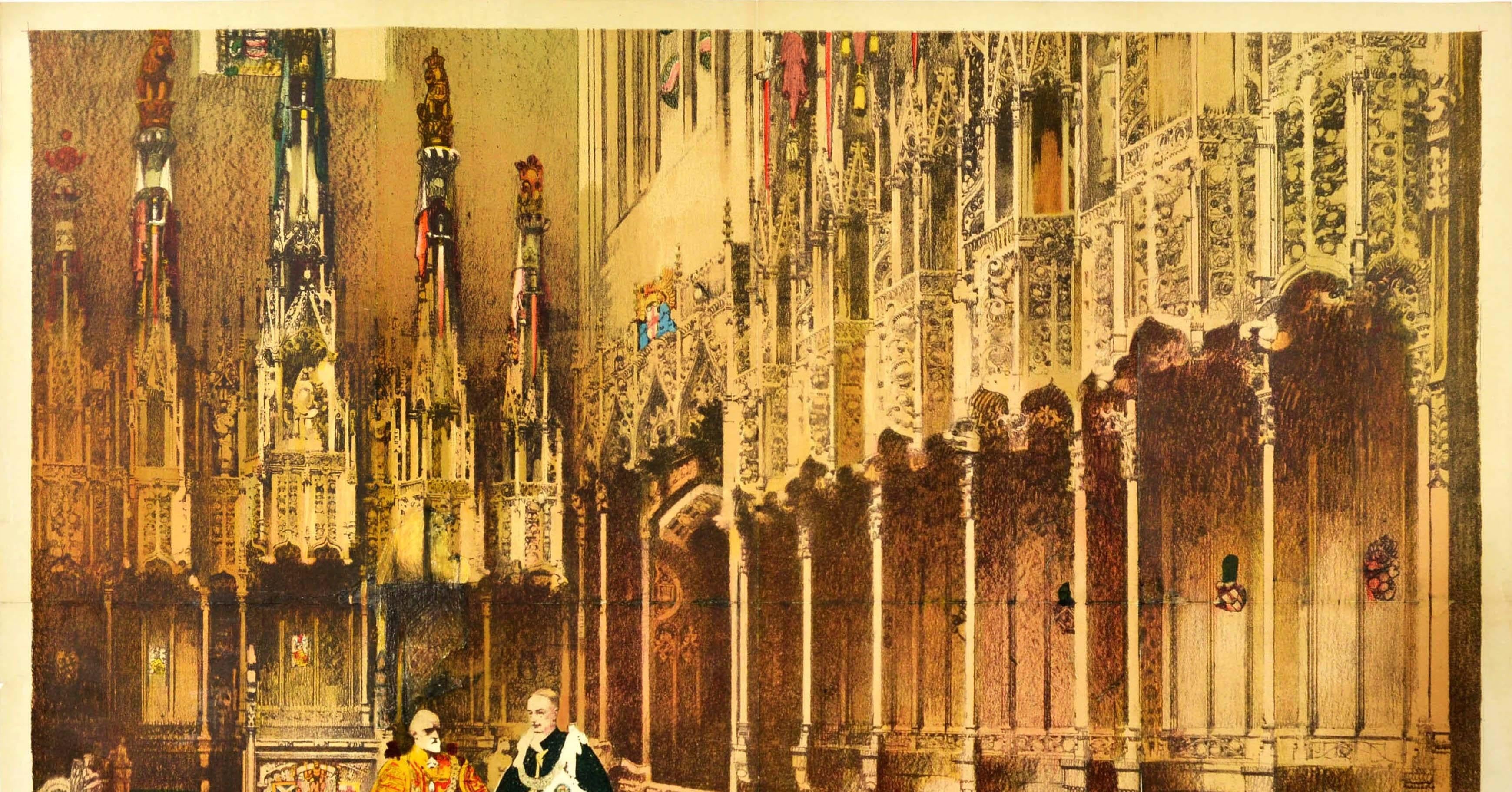 Original Vintage-Poster, Eisenbahn, Edinburgh, Schottland, LNER, LMS, Kathedrale, Kunst im Zustand „Relativ gut“ im Angebot in London, GB