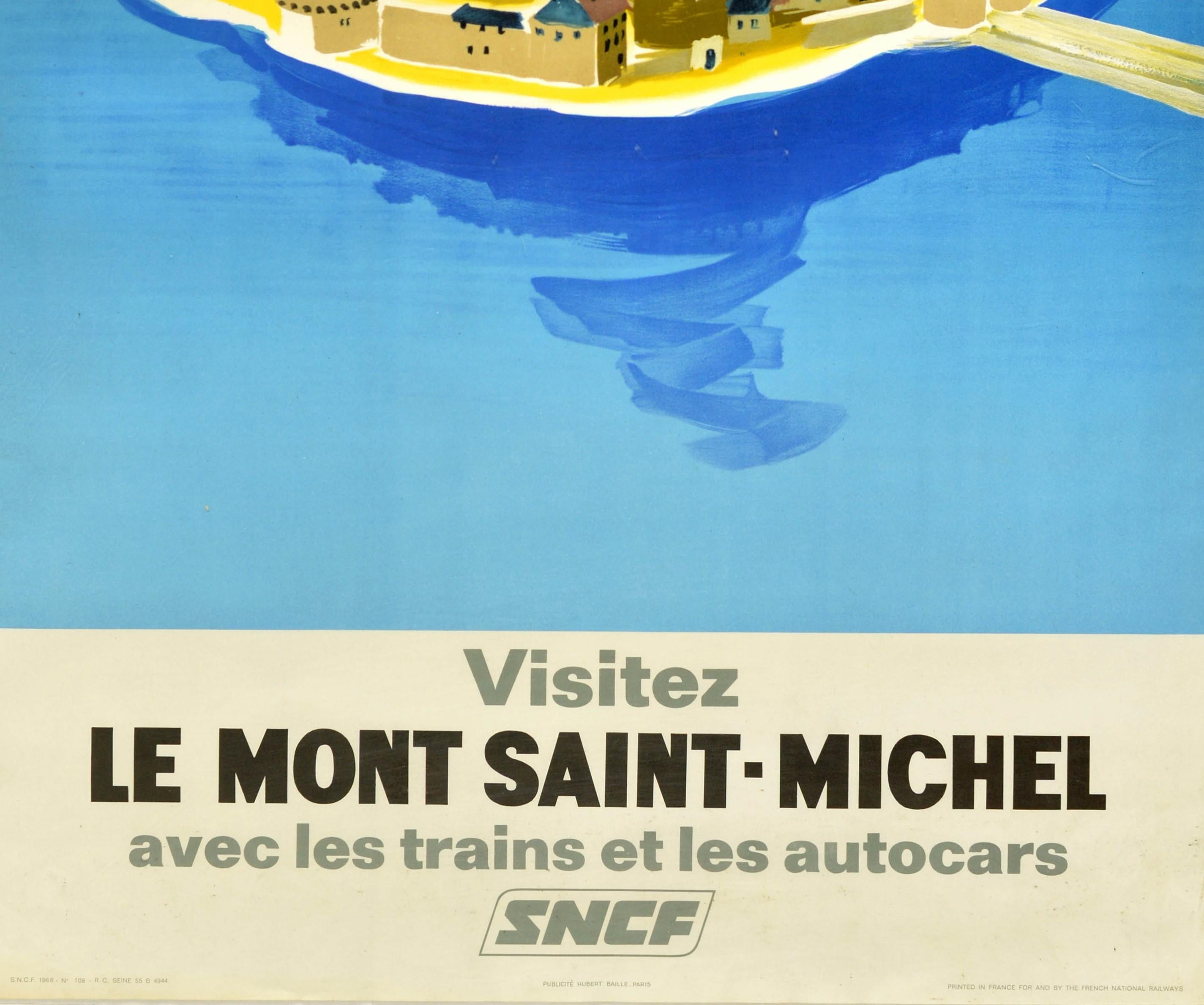 French Original Vintage Railway Poster Visitez Le Mont Saint Michel SNCF Train Travel