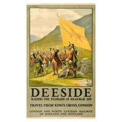 Original Vintage Railway Travel Advertising Poster Deeside Braemar Scotland LNER