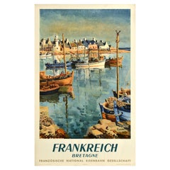 Original Vintage Railway Travel Poster Bretagne Brittany France SNCF Ceria Art
