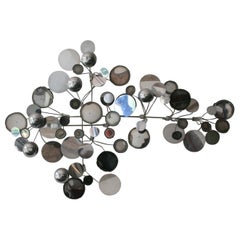 Original Vintage Raindrops Wall Sculpture in chrome by C. Jere