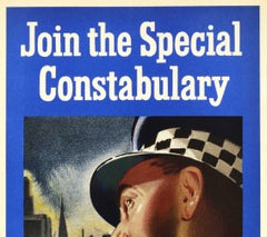 Original Vintage Recruitment Poster Join The Special Constabulary Police Force