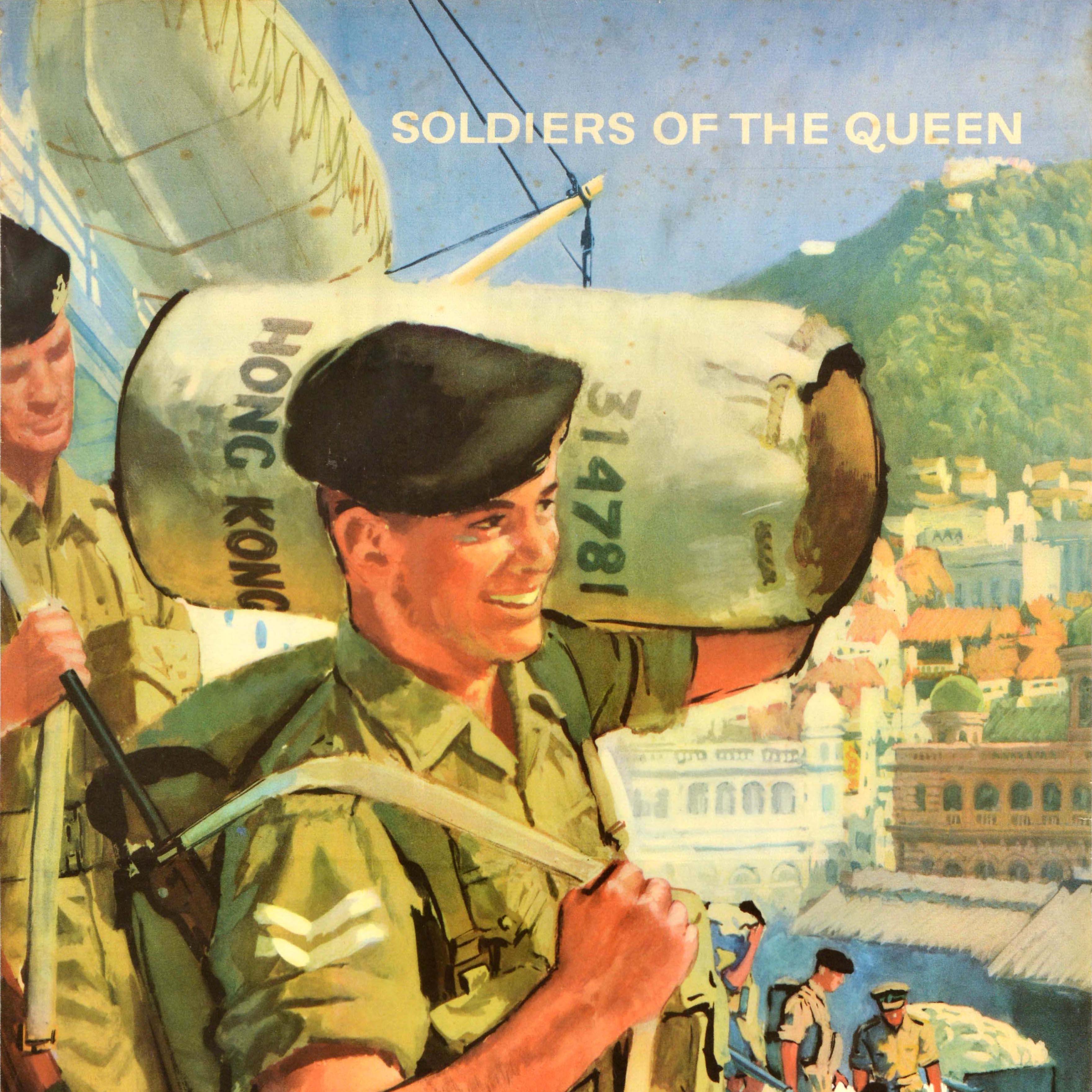 Britannique Affiche de recrutement originale de l'armée régulière Gardiens de la paix Hong Kong en vente