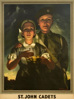 Original Vintage Recruitment Poster St John Cadets Ambulance Brigade Zinkeisen