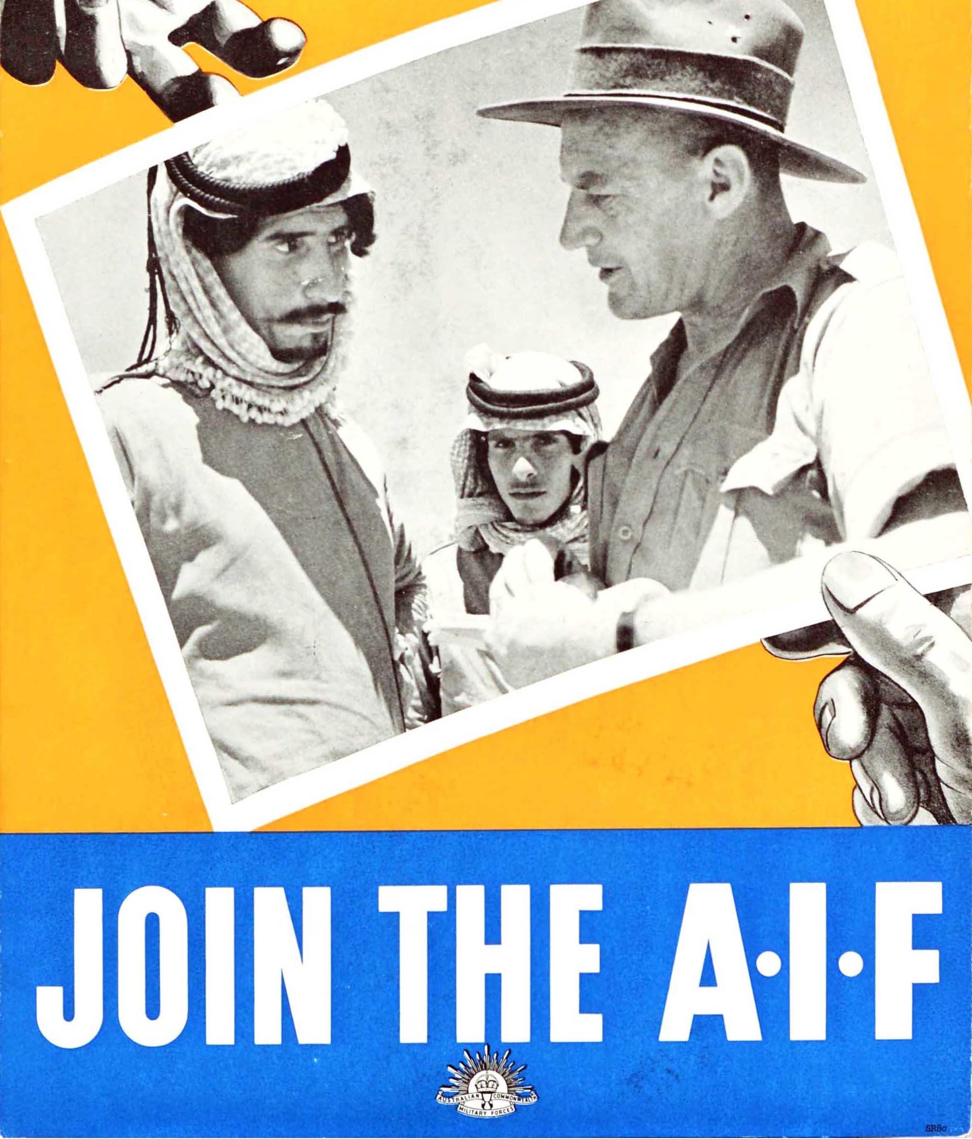 Original Vintage Rekrutierungsplakat „ Join The AIF WWII Australia Force“, Australien im Zustand „Gut“ im Angebot in London, GB