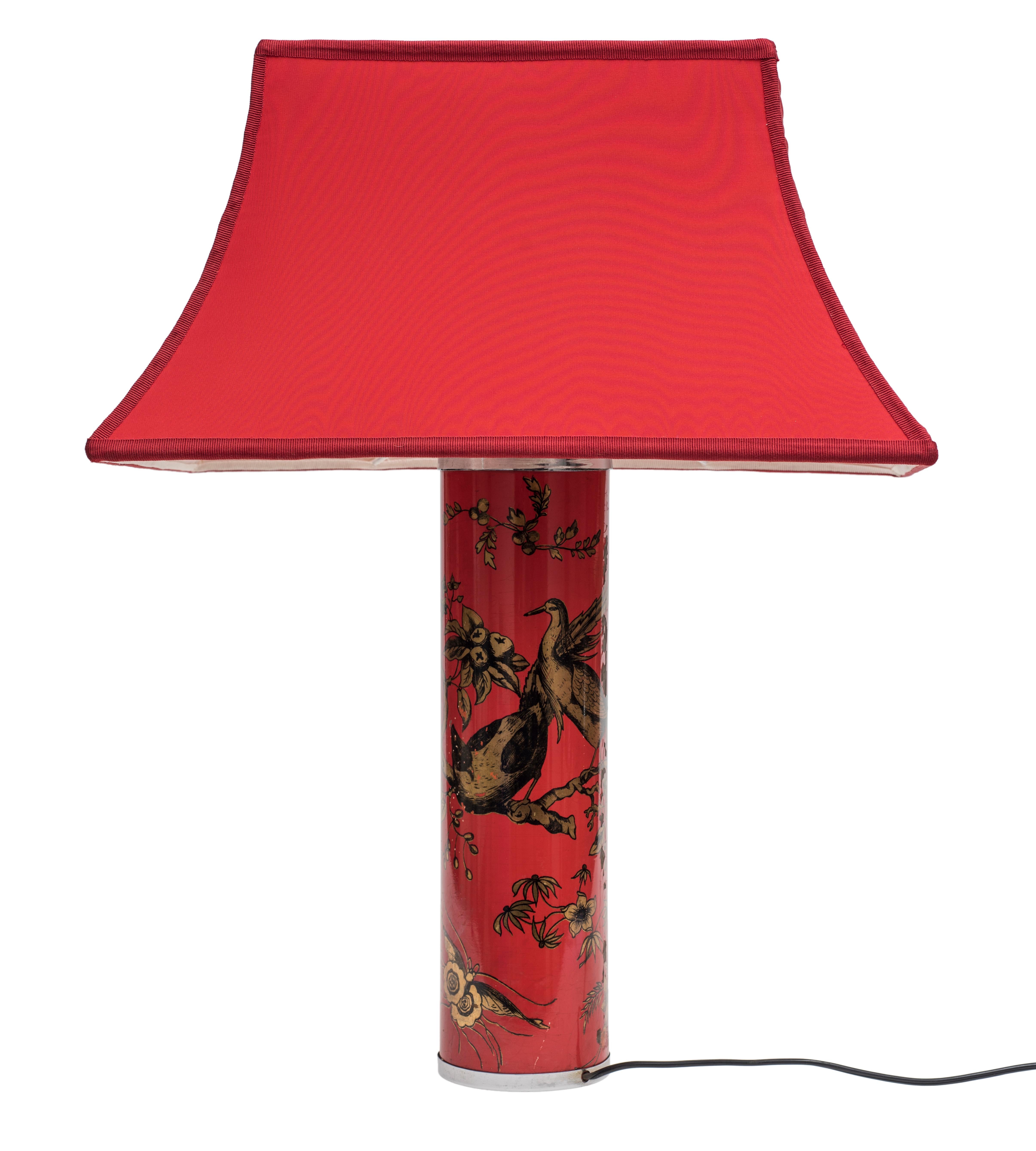 Original Vintage Red Lamp by Piero Fornasetti, 1960s In Excellent Condition In Roma, IT