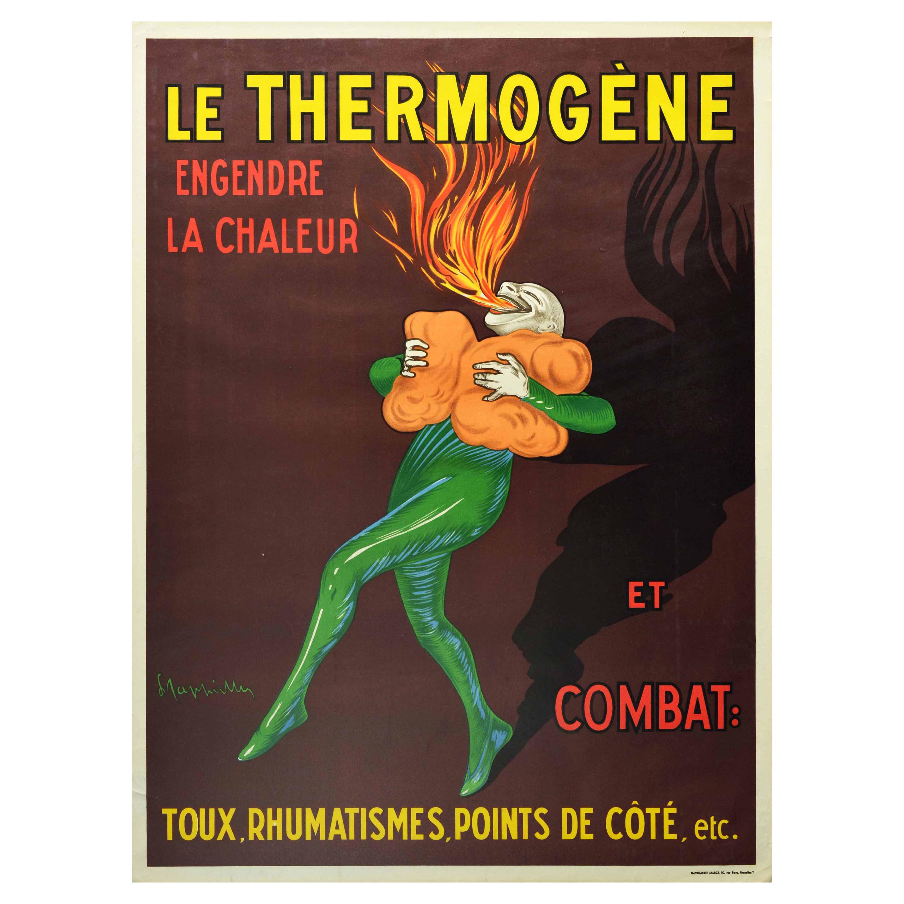 Original Vintage Reissue Poster Le Thermogene Heat Pads Coughs Rheumatism Health For Sale