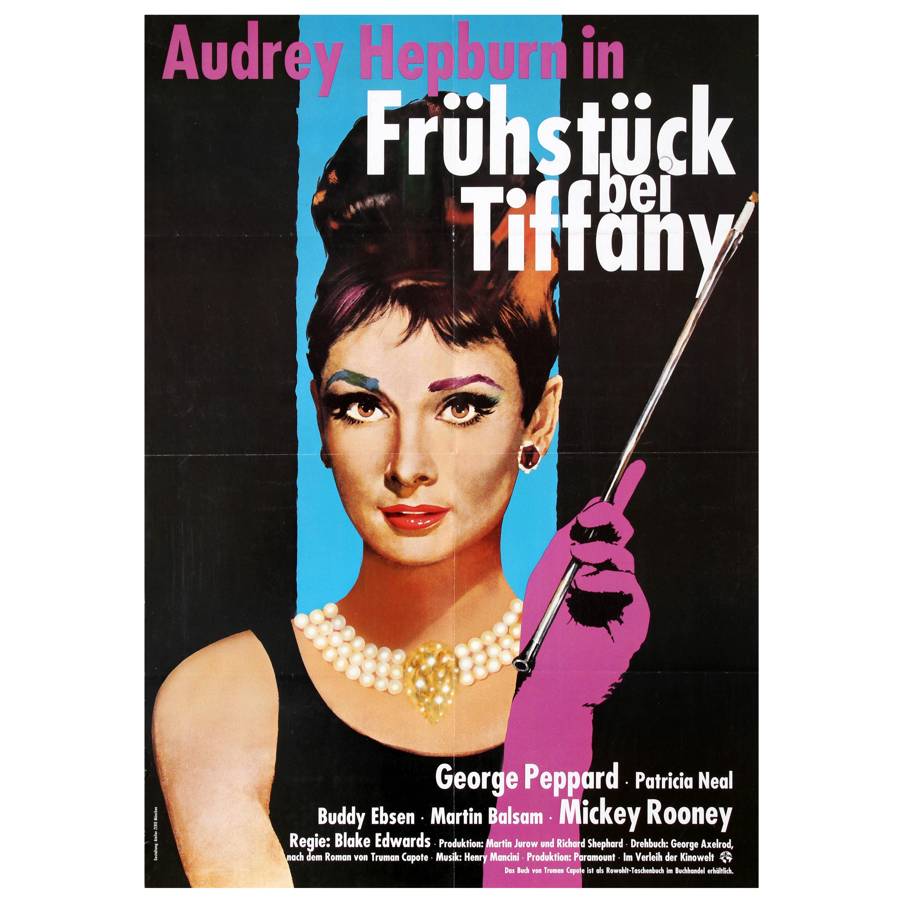 Original Vintage ReRelease Film Poster for Breakfast at Tiffany's Audrey Hepburn
