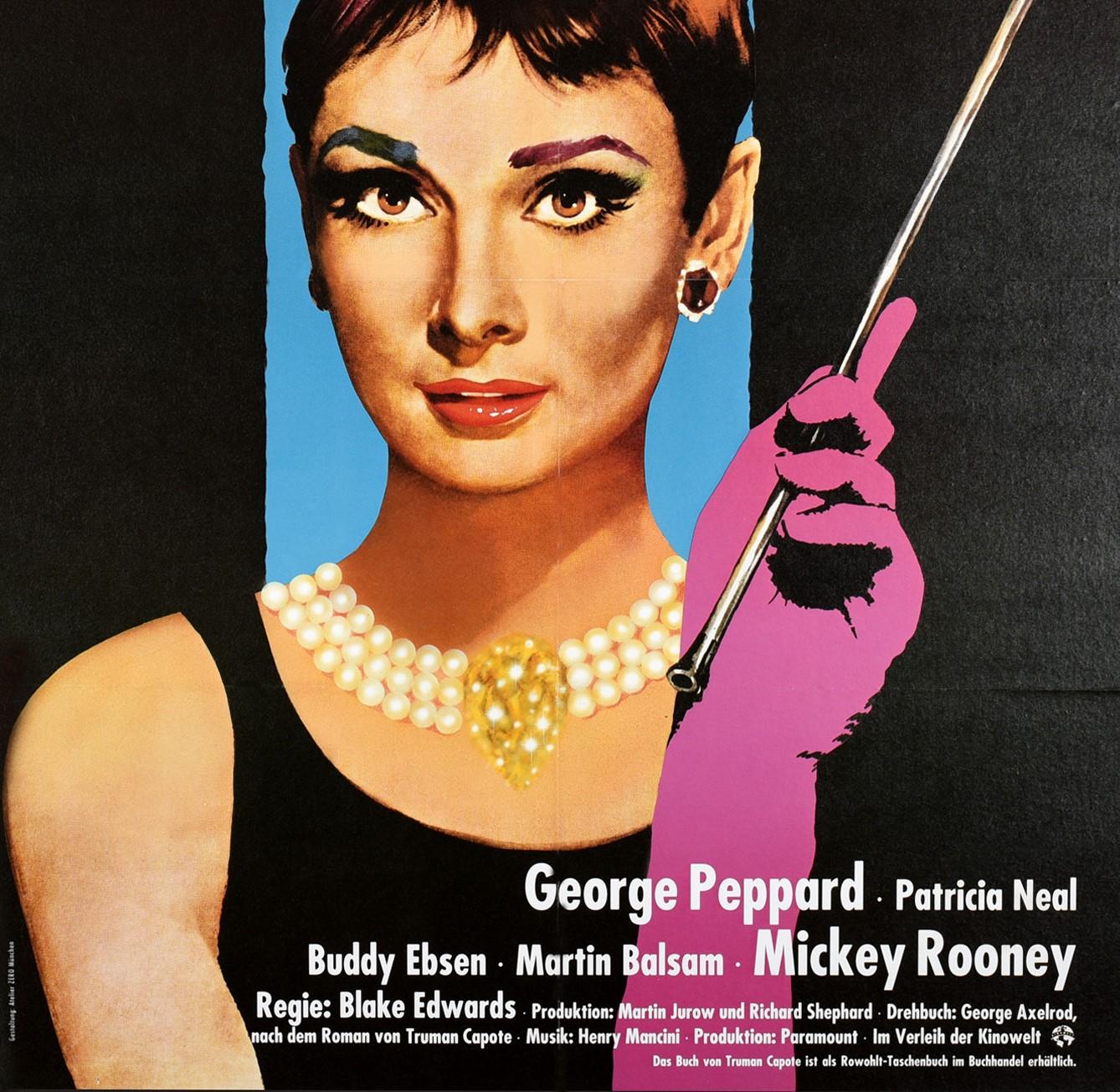 Réédition d'affiche vintage d'origine du film avec Audrey Hepburn dans Breakfast At Tiffany's Bon état - En vente à London, GB