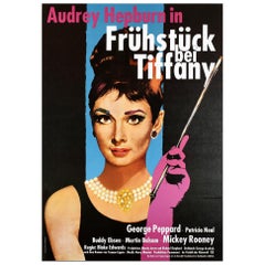 Original Vintage Rerelease Movie Poster Audrey Hepburn In Breakfast At Tiffany's
