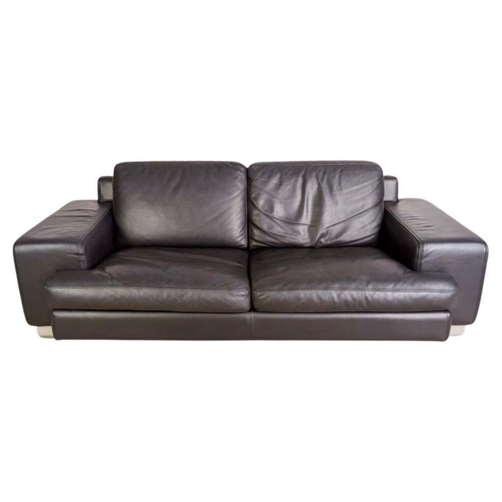 Original Vintage Roche Bobois Leder Sofa Couch Zweisitzer 2