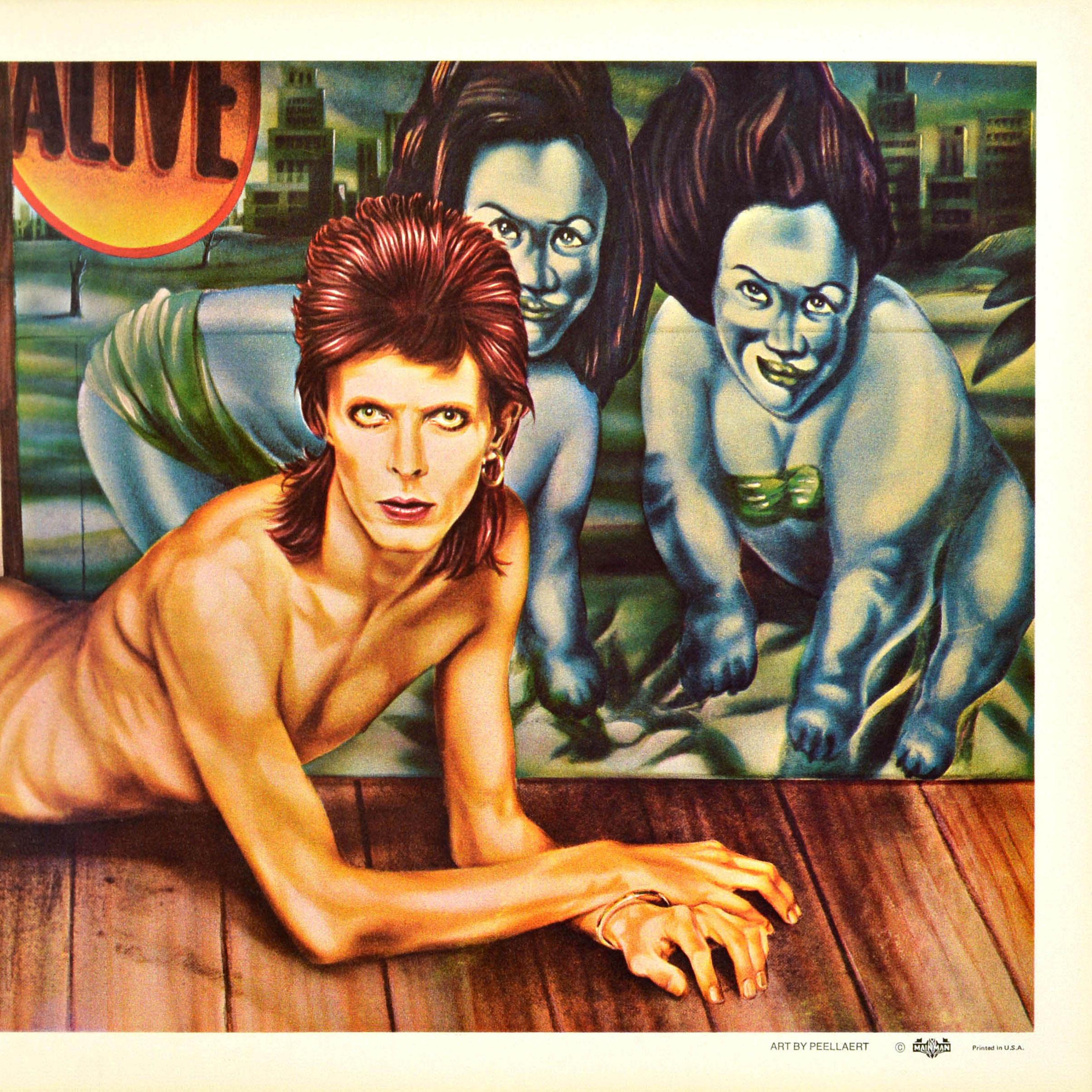 Original Vintage Rock Music Poster David Bowie Diamond Dogs Guy Peelaert im Zustand „Hervorragend“ im Angebot in London, GB