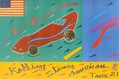 Original Vintage Rock Music Poster Rolling Stones American Tour 1981 Yamazaki