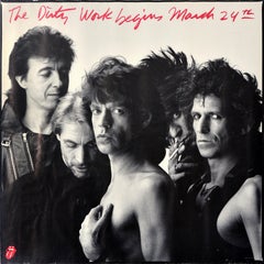Original Vintage Rock Music Poster Rolling Stones Dirty Work Album Mick Jagger