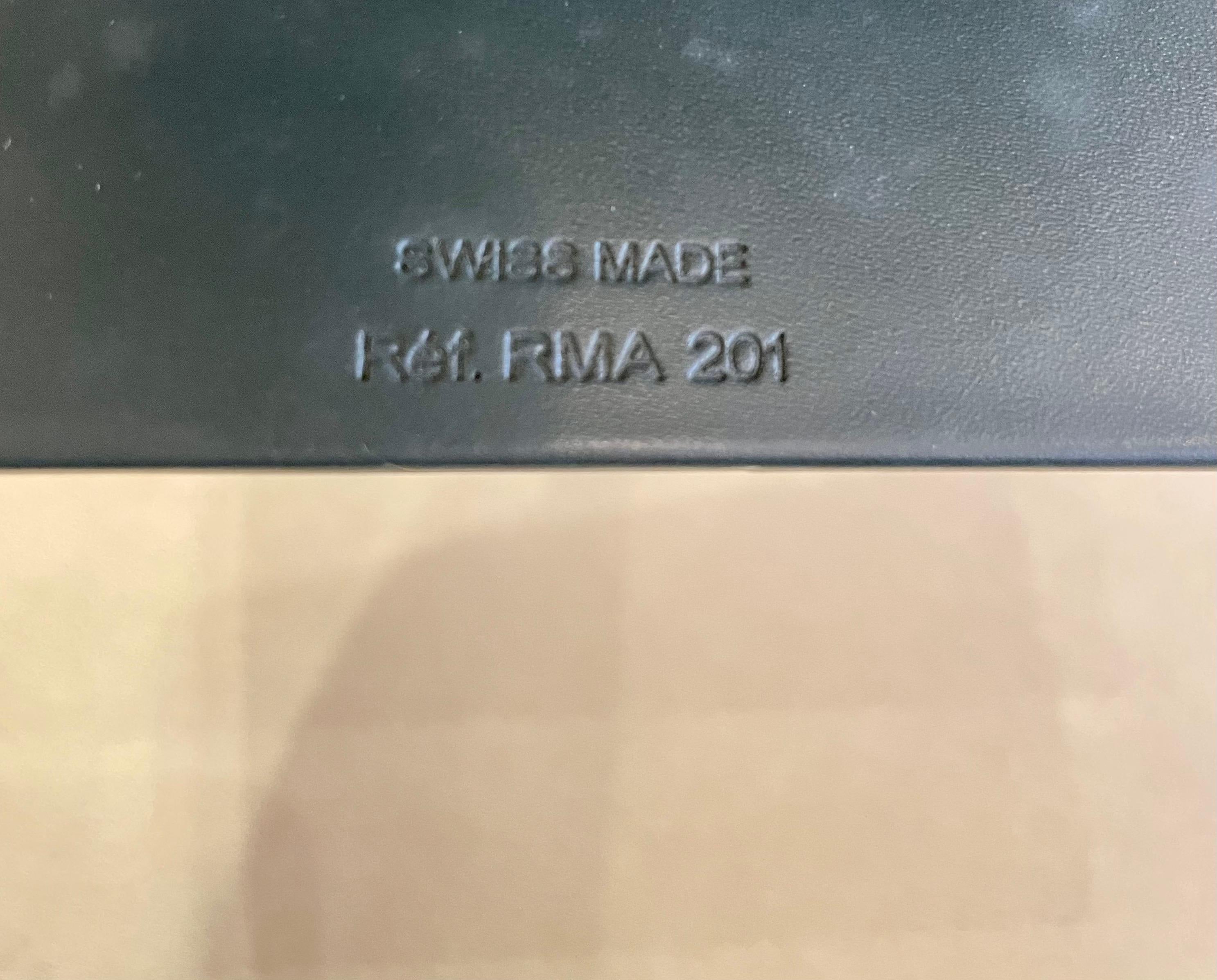 Original Vintage Rolex Espejo de exhibición de cuero verde cosido de fabricación suiza Cuero en venta
