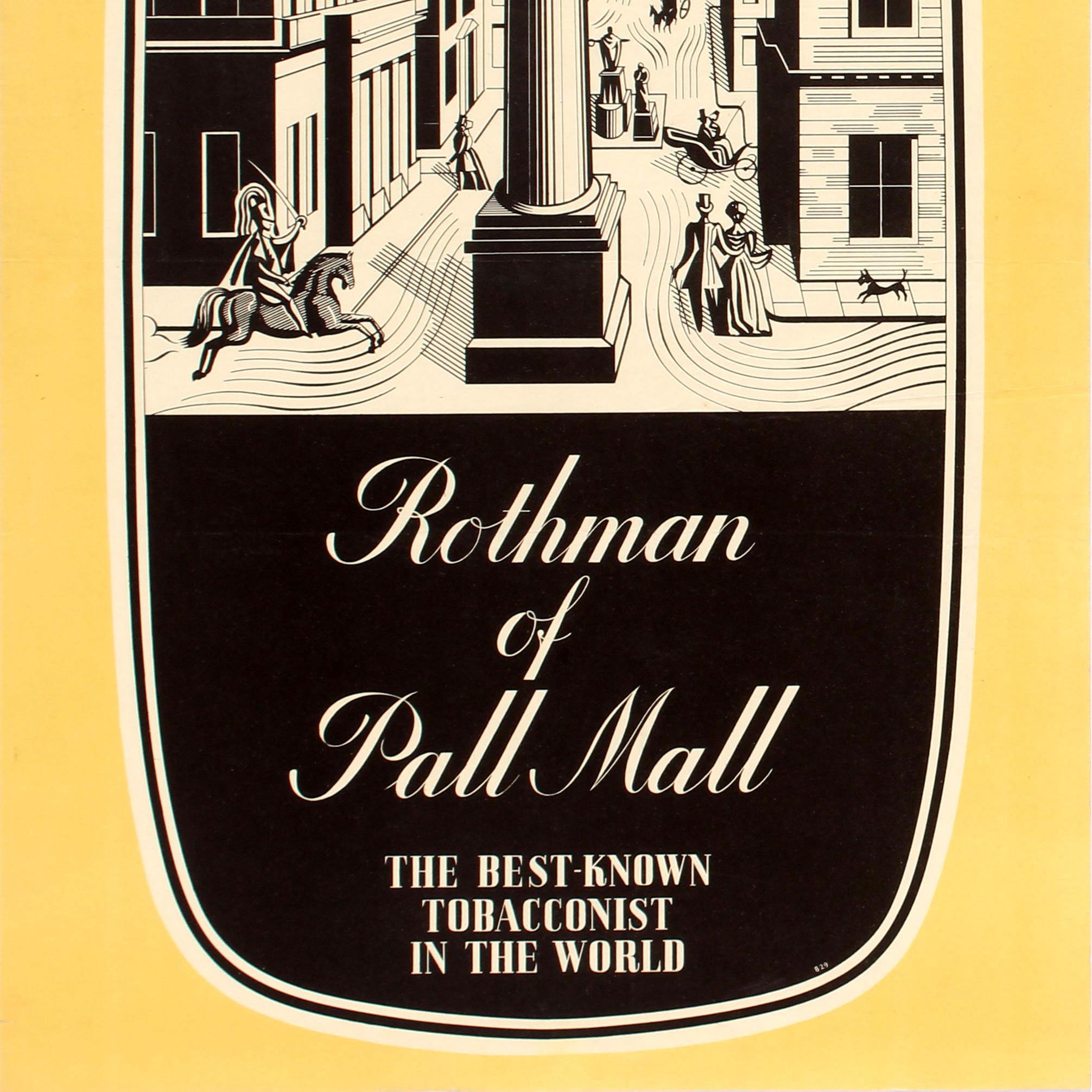 Rothmans-Vintage-Poster, Werbeplakat, Rothman von Pall, Mall, Tobacconist im Zustand „Gut“ im Angebot in London, GB