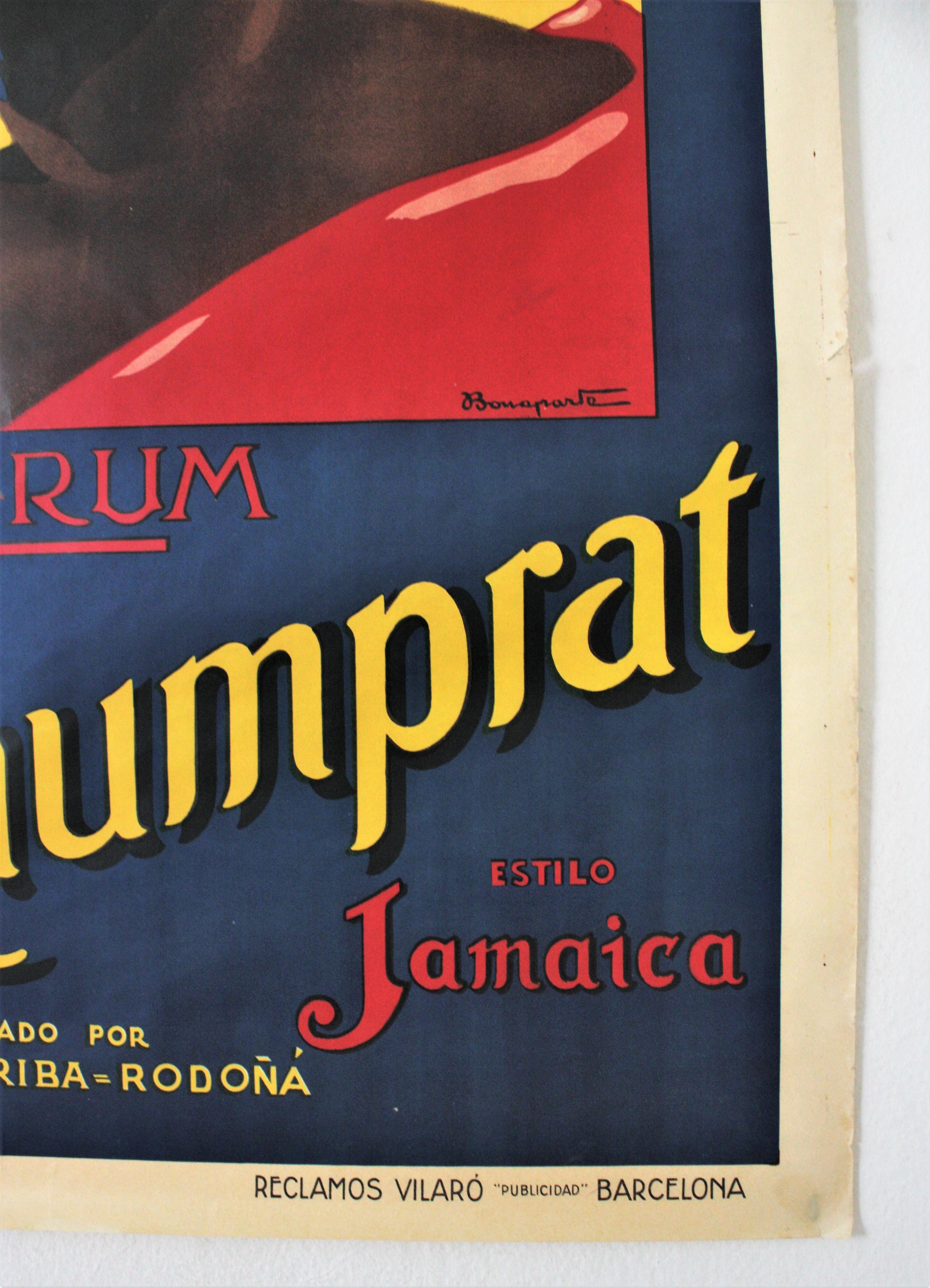 20th Century Original Vintage Rum Rhumprat Old Jack Advertising Poster, 1920s For Sale