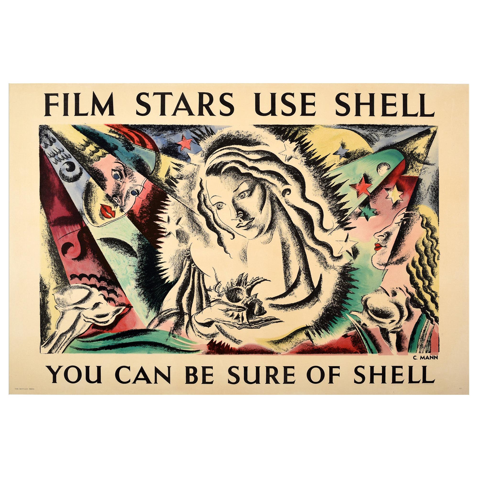 Original Vintage Shell Poster Film Stars Use Shell You Can Be Sure Of Shell