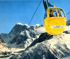 Original Vintage Ski Poster Chamonix Mont Blanc France Winter Sports d'Hiver
