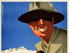 Original Vintage Ski Poster Winter Sports Carinthia Austria Skier Mountain View