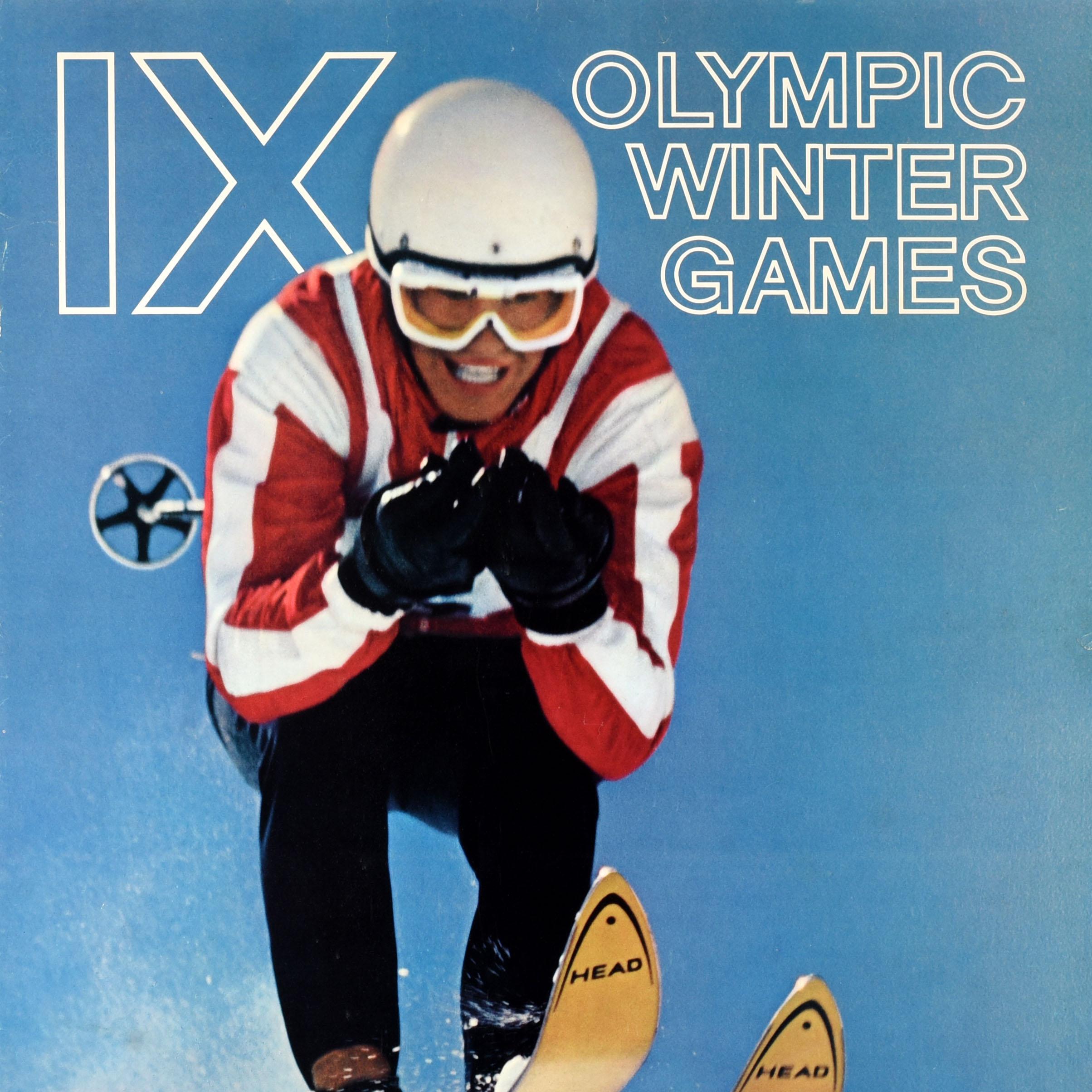 Póster original de época Juegos Olímpicos de Invierno de Innsbruck 1964 Austria Austríaco en venta
