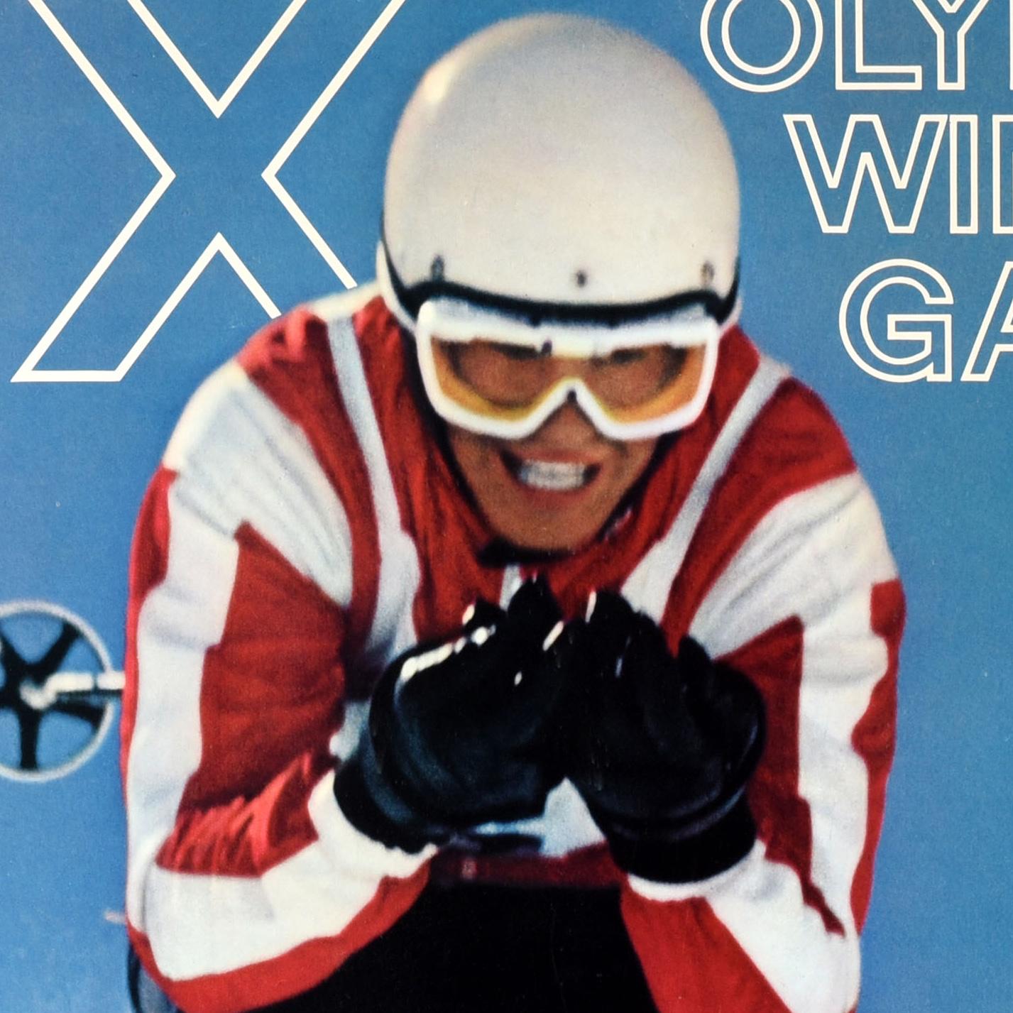 Póster original de época Juegos Olímpicos de Invierno de Innsbruck 1964 Austria mediados del siglo XX en venta