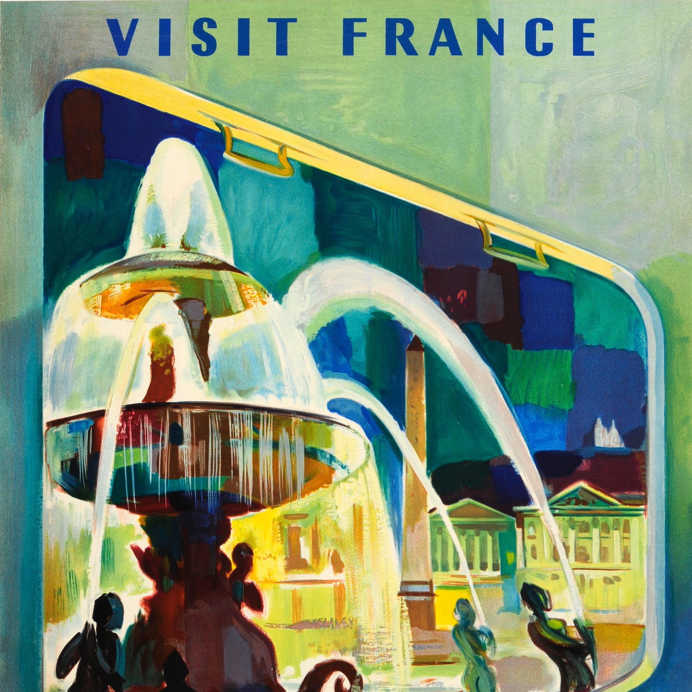 Original-Vintage-Reiseplakat SNCF Französische National Eisenbahnen, Besuch Frankreich Paris im Zustand „Gut“ im Angebot in London, GB