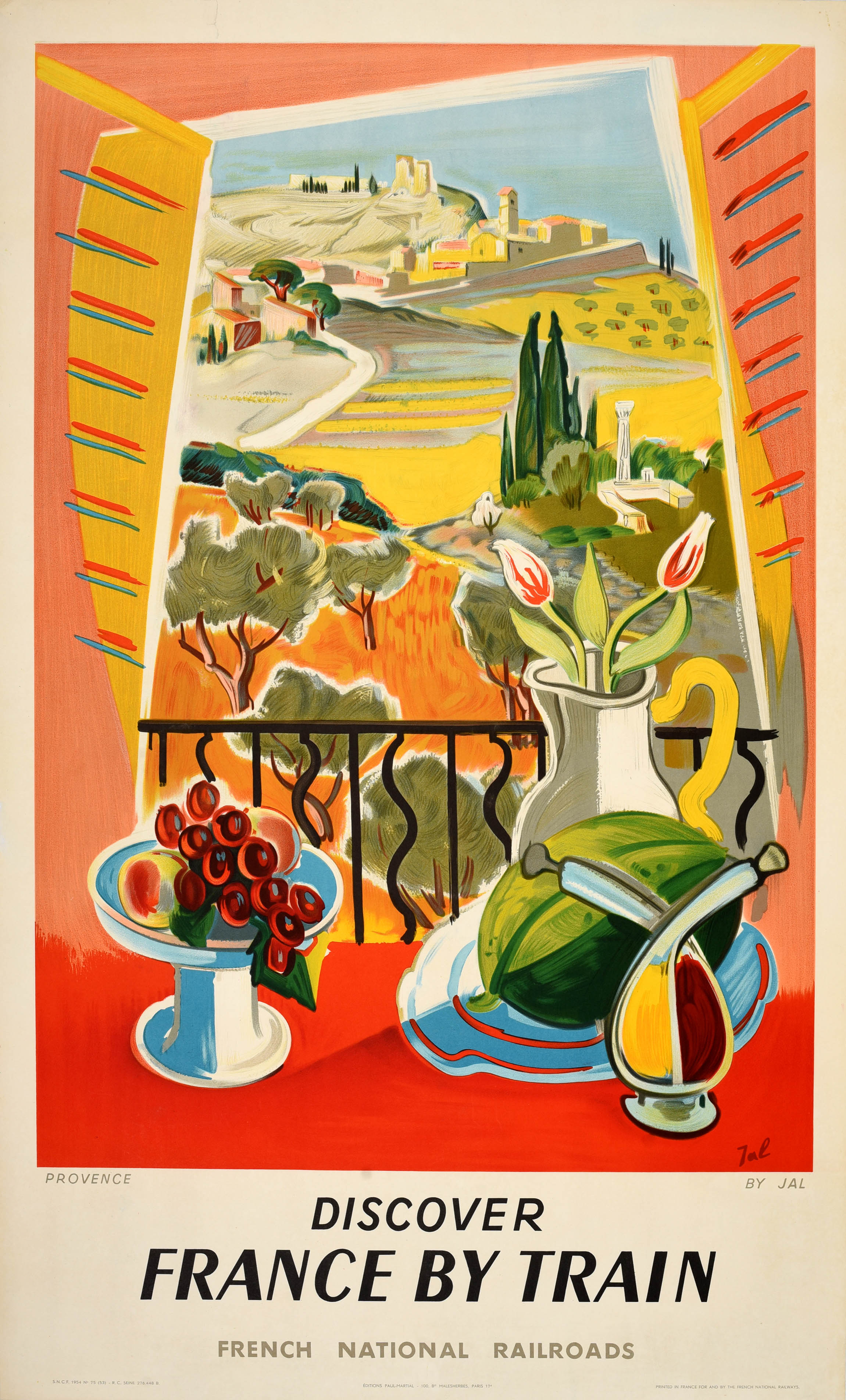 Original Vintage SNCF Railway Travel Poster Discover France By Train Provence