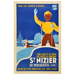 Original Vintage SNCF Railways Travel Poster St Nizier Du Moucherotte Grenoble