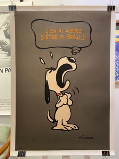 Original Vintage Snoopy Poster, "J’en Ai Assez D’etre Si Beau!!!" Circa 1958
