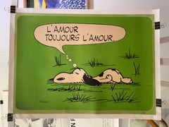 Poster vintage originale di Snoopy, "L’amour Toujours l’amour", CIRCA 1958