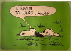 Poster vintage originale di Snoopy, "L’amour Toujours l’amour", CIRCA 1958