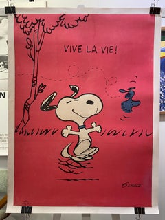 Original Vintage Snoopy Poster, "Vive La Vie!" Circa 1958