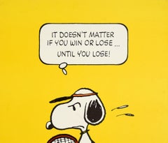 Original Vintage Snoopy Tennis Poster It Doesn't Matter If You Win Or Lose Quote