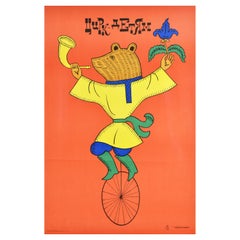 Originales sowjetisches Werbeplakat, Zirkus für Kinder, Bär, UdSSR Cyrk