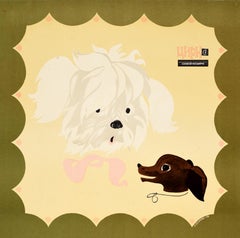 Original Vintage Soviet Advertising Poster Trained Dogs Soviet Circus USSR