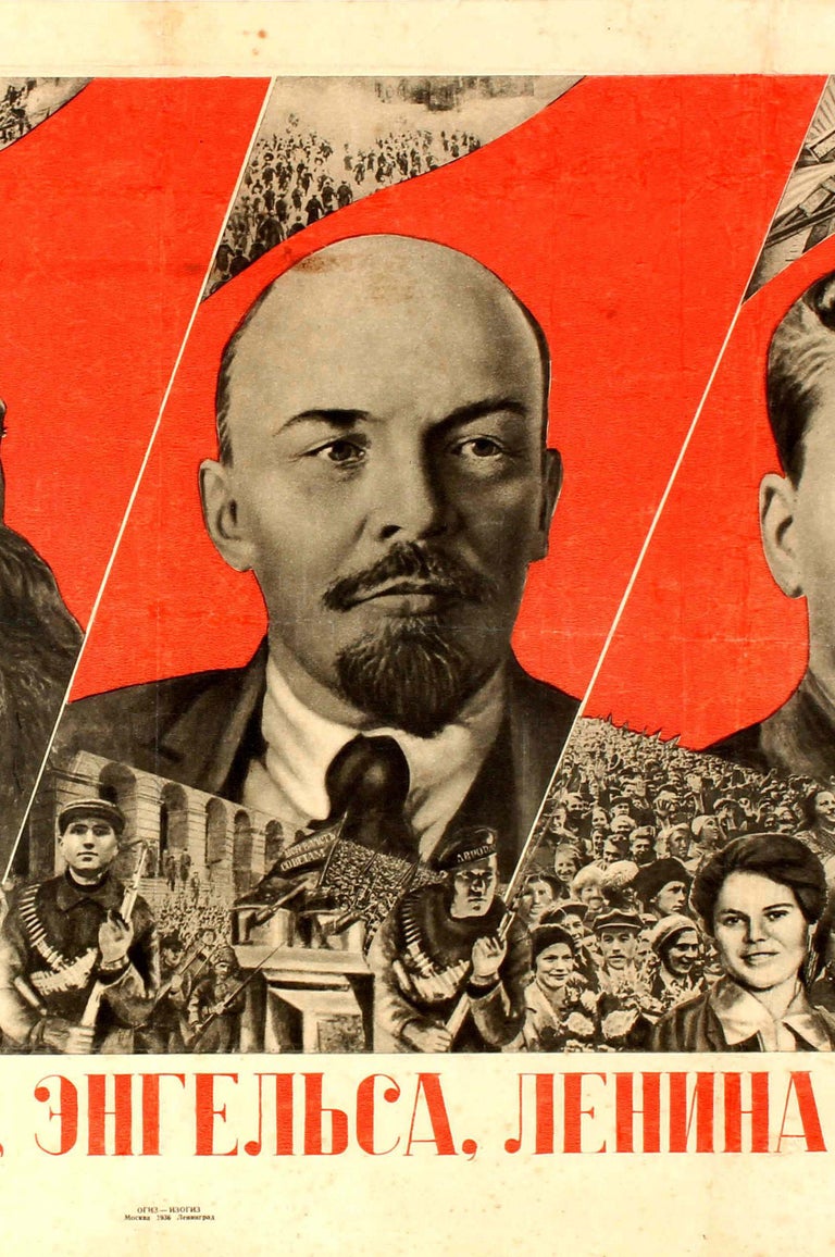 Original Vintage Soviet Constructivist Design Propaganda Poster