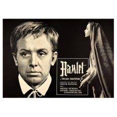 Original Vintage Soviética Cartel de cine Hamlet William Shakespeare Obra de teatro URSS Película