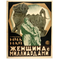 Original Vintage Soviet Movie Poster Mistress Of The World Mia May Silent Film