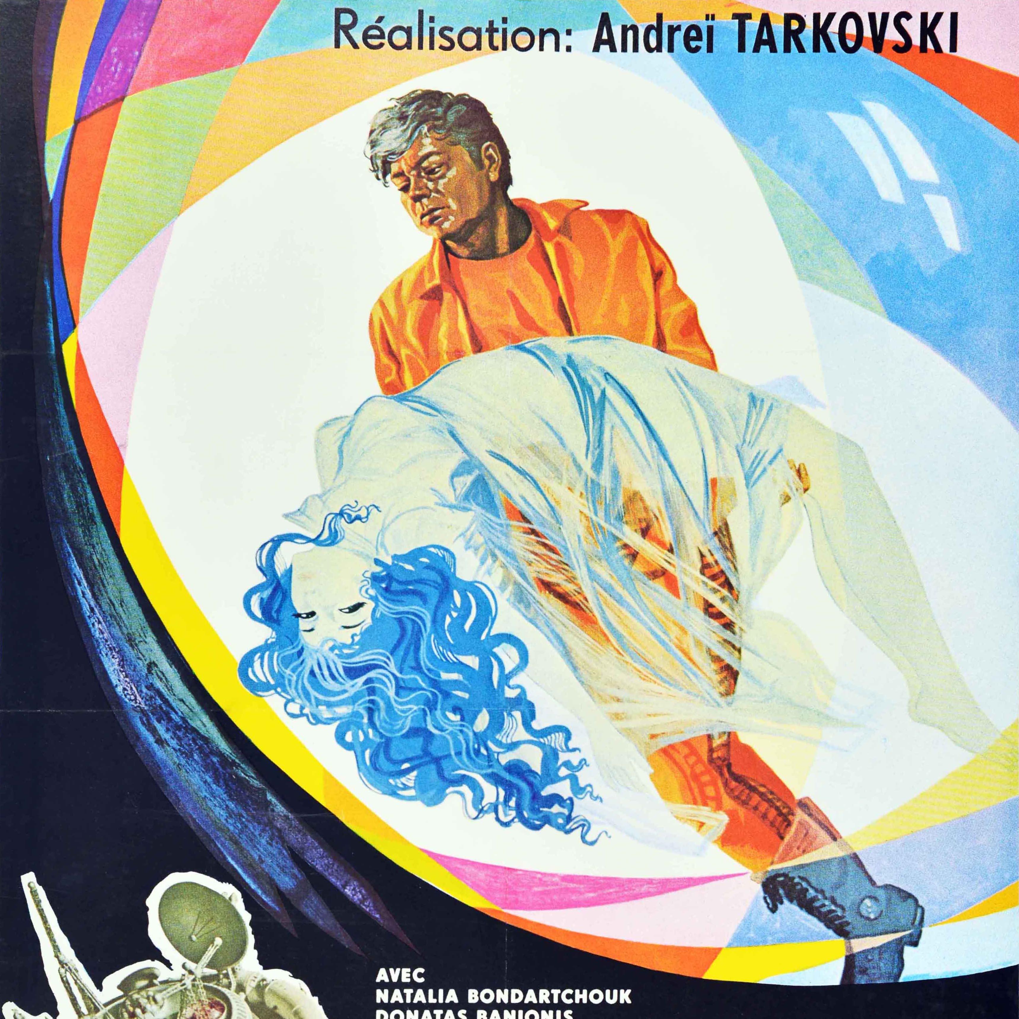 Originales Vintage-Filmplakat für den französischen Kinostart des preisgekrönten sowjetischen Science-Fiction-Klassikers Solaris - als Antwort auf Stanley Kubricks 2001: Odyssee im Weltraum - nach dem gleichnamigen Roman von Stanislaw Lem aus dem