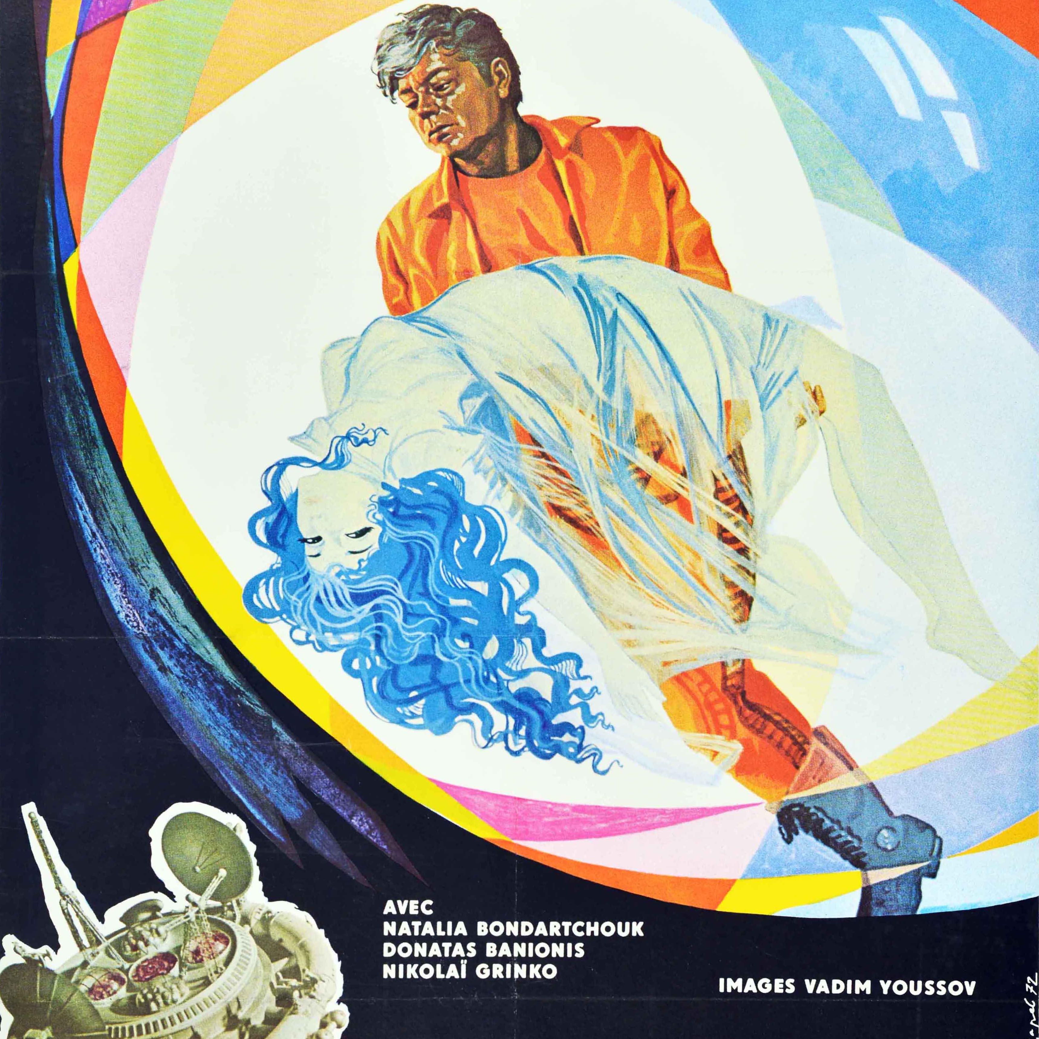Originales sowjetisches Vintage-Filmplakat Solaris Andrei Tarkovsky, SciFi, UdSSR, Design (Russisch) im Angebot