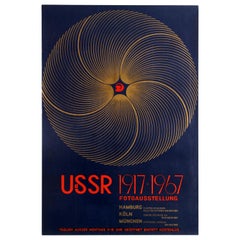 Original Vintage Soviet Photography Exhibition Poster USSR 1917-1967 Midcentury