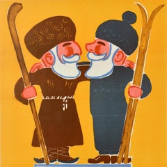 Original Vintage Soviet Poster Longevity Conditioning Work Rest USSR Health