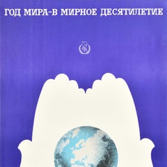 Original Vintage Soviet Poster United Nations Year Of Peace Dove World Art USSR