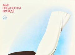 Original Vintage Soviet Poster United Nations Year Of Peace Not War USSR Dove UN