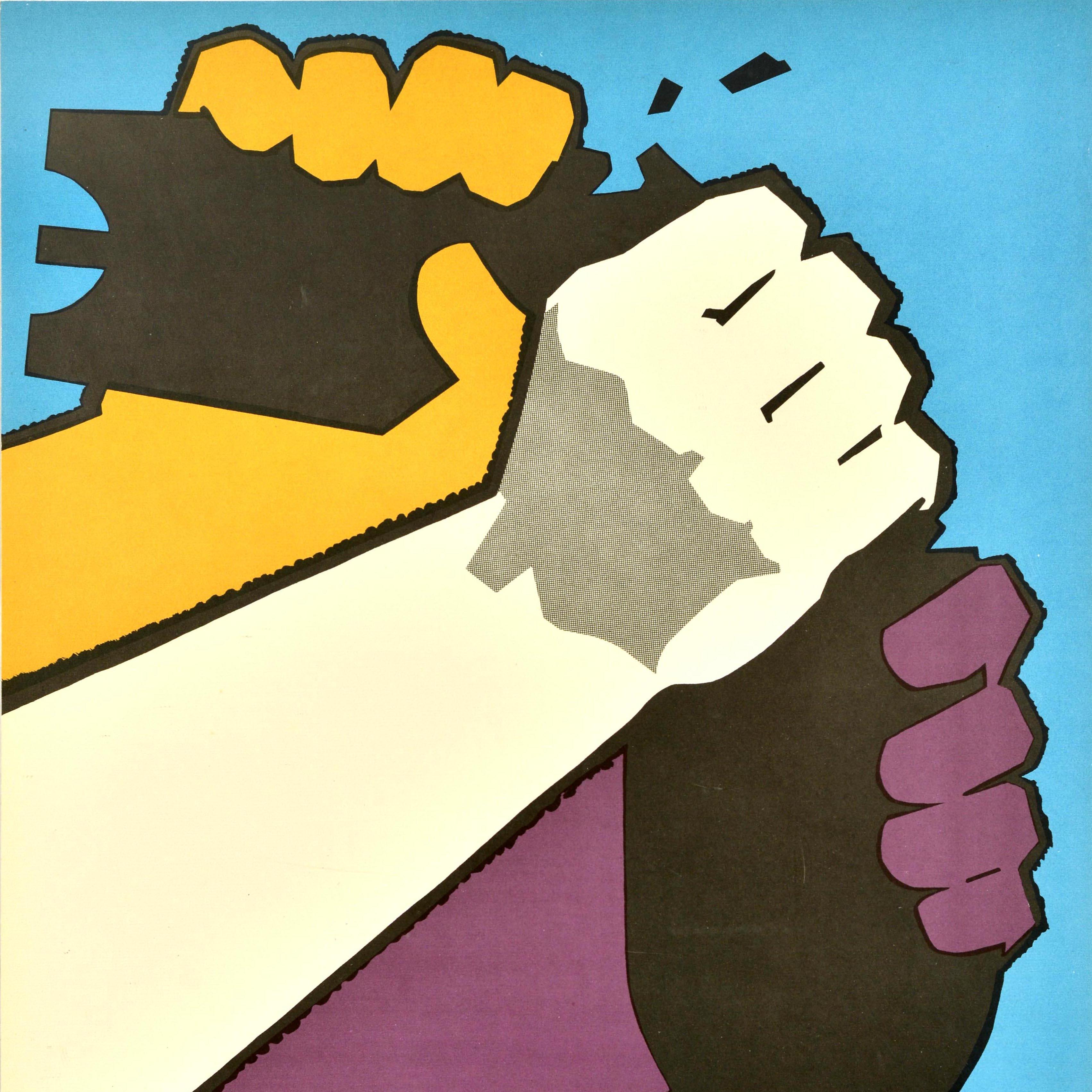 Original Vintage Sowjetisches Propagandaplakat Gemeinsam für Abrüstung kämpfen UdSSR (Russisch) im Angebot