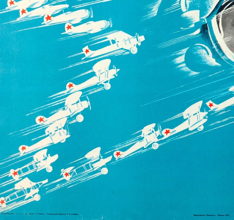 Original Vintage Soviet Propaganda Poster Glory to Soviet Aviators ...