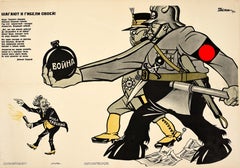 Original Vintage Soviet Propaganda Poster Marching To Their Own Destruction USSR