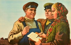 Original Vintage Soviet Propaganda Poster Multiply Harvest Excellent Work USSR